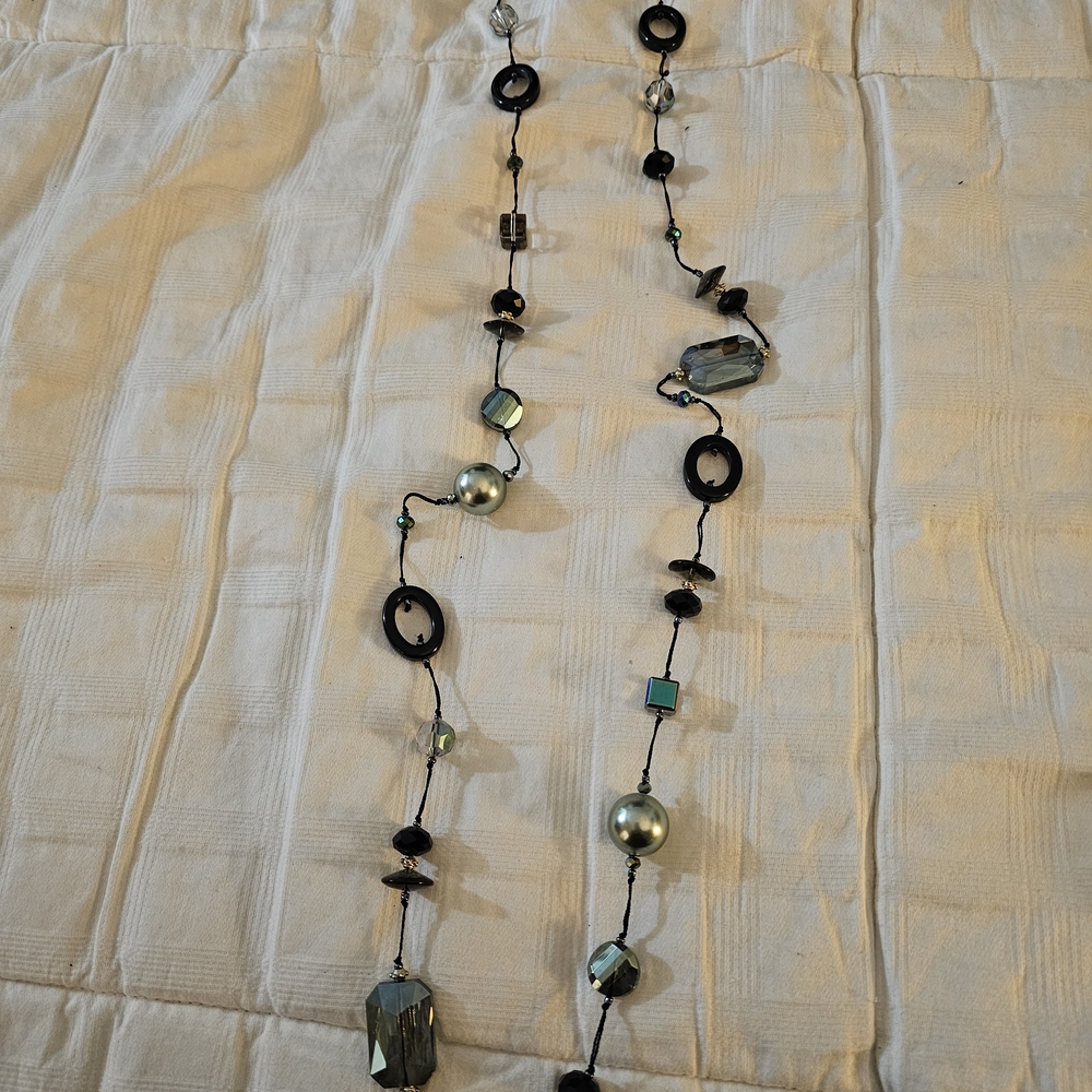 Premier Designs Black and Silver Geometric Necklace